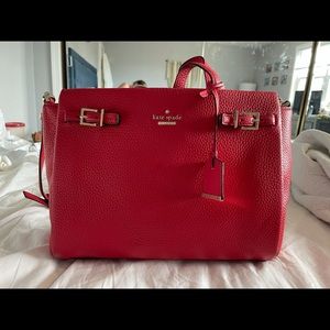 Kate Spade Red Zipper Shoulder Handbag